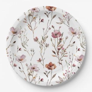 Prato De Papel Boho de flor selvagem Elegante