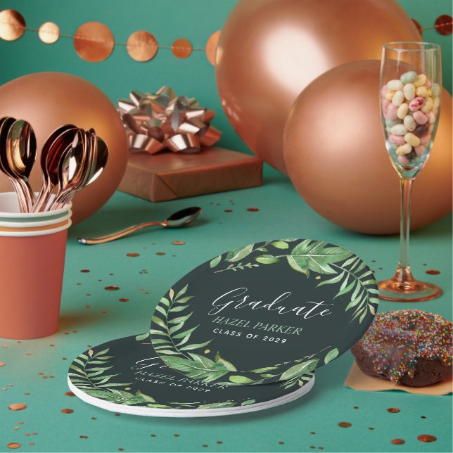 Prato De Papel Boho deixa graduação personalizada (Múltiplo)