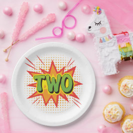 Prato De Papel Boho do Partido do segundo aniversário das Criança