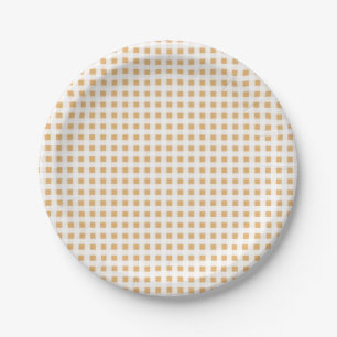 Prato De Papel Boho Gingham Pattern 