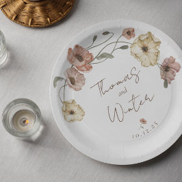 Prato De Papel Boho Islandês Watercolor Islândia Poppy Flowers