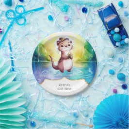 Prato De Papel Boho Kids Otter Birthday