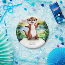 Prato De Papel Boho Otter Birthday Encantado
