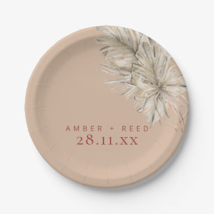 Prato De Papel Boho Palm Foliage Terracotta Blush Arco Moderno