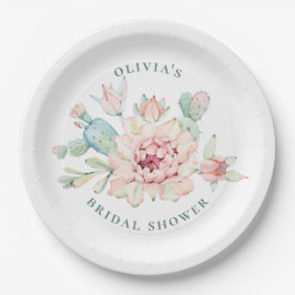Prato De Papel Boho Southwestern Bridal Shower | Floral Cactus