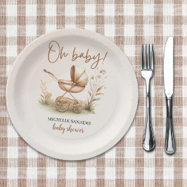 Prato De Papel Boho Style Baby stroller neutral baby shower
