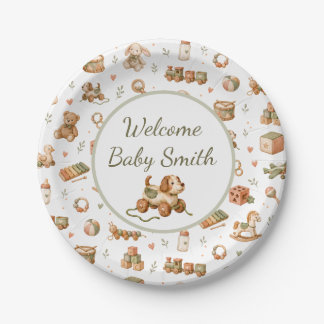 Prato De Papel Boho Toys Welcome Baby