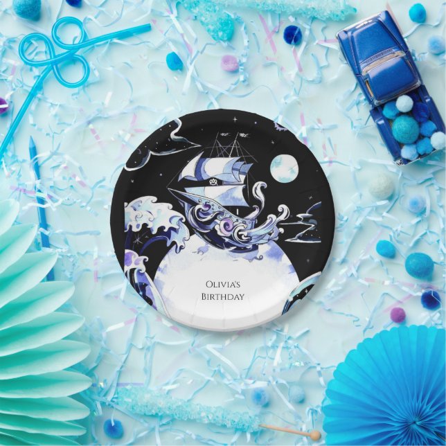 Prato De Papel Boho Treasure Hunt Pirate Birthday (Festa)