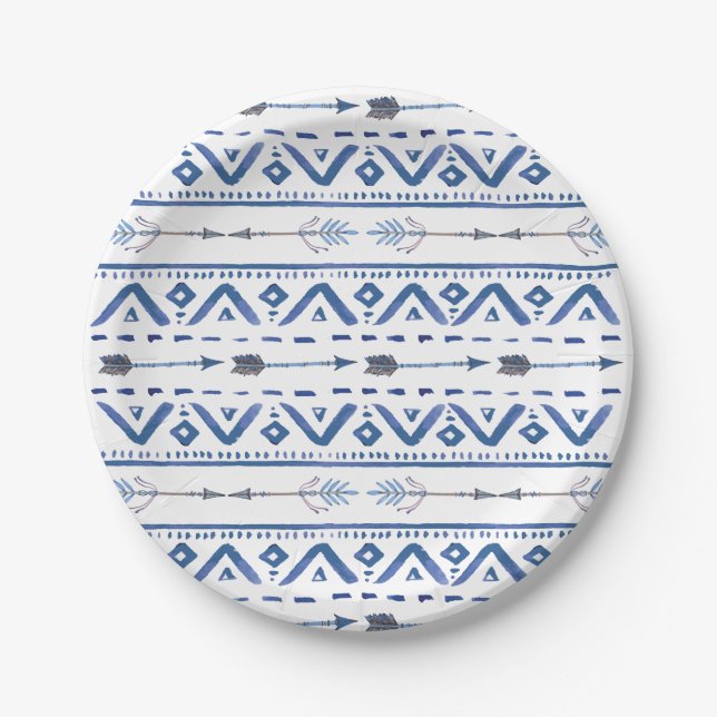 Prato De Papel Boho Tribal Paper Plates (Frente)