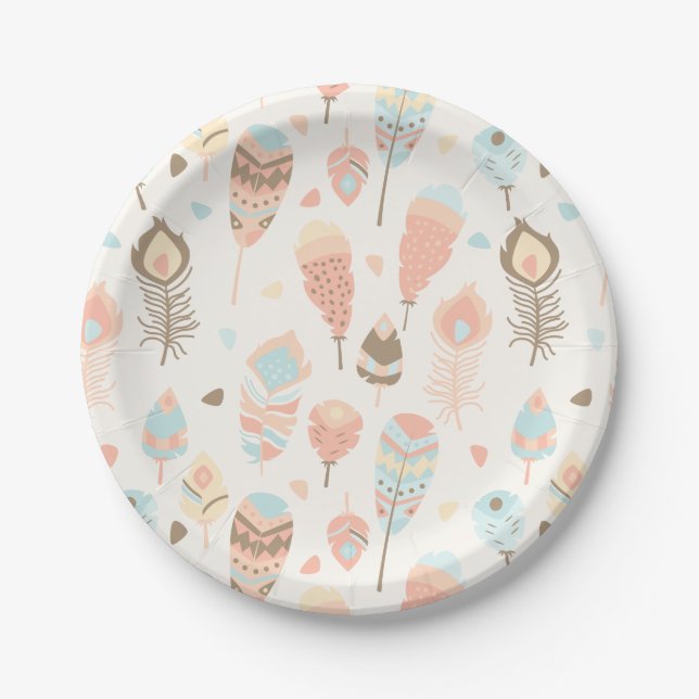 Prato De Papel Boho Tribal Party Plate (Frente)