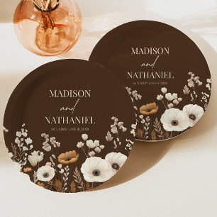 Prato De Papel Boho Wildflower Fllower Floral Casamento