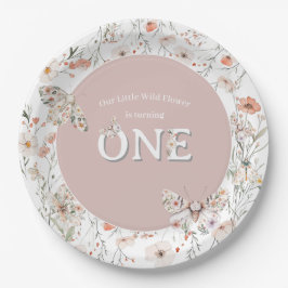 Prato De Papel Boho Wildflower Floral Baby Birthday