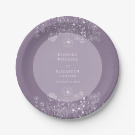 Prato De Papel Boho Wildflower Modern Watercolor Casamento