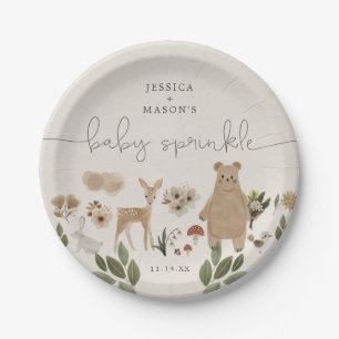 Prato De Papel Boho Woodland Baby Sprinkle Plates