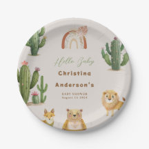 Boho Woodland Bear Lion Fox Cactus Chá de fraldas