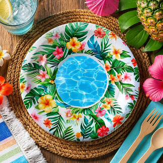 Prato De Papel Boia de Piscina Tropical