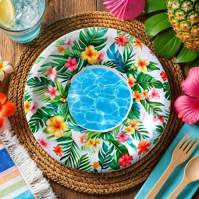 Prato De Papel Boia de Piscina Tropical (Criador carregado)