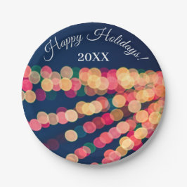 Prato De Papel Bokeh Tree Lights, Natal