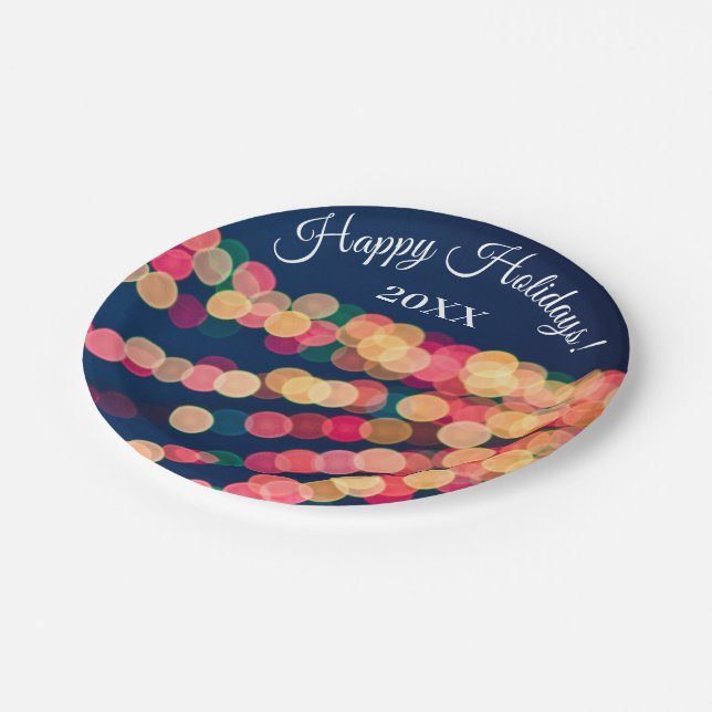 Prato De Papel Bokeh Tree Lights, Natal (Inclinado)