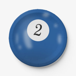 Prato De Papel Bola de bilhar número 2