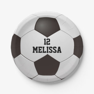 Prato De Papel Bola de Futebol com Nome Personalizado