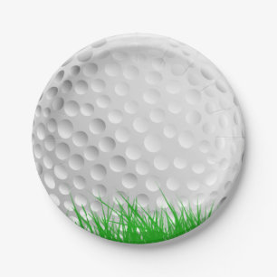 Prato De Papel Bola de golfe na grama