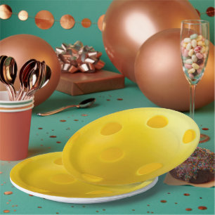 Prato De Papel Bola de Pickleball Amarela, Servindo 0-0-2, Pickle