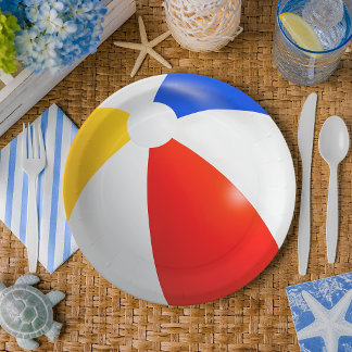 Prato De Papel Bola de Praia Colorida