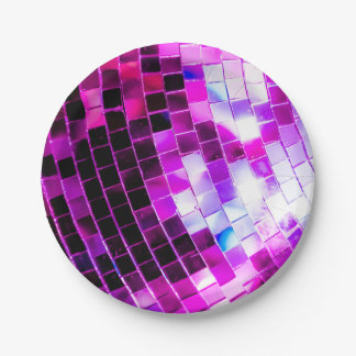 Prato De Papel Bola Disco de Espelho Roxo