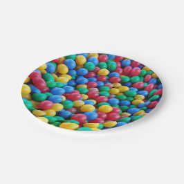 Prato De Papel Bolas Coloridas de Bola Branca Brincadeiras