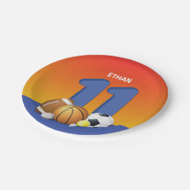 Prato De Papel Bolas de Esportes de Aniversário 11