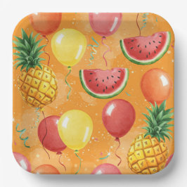 Prato De Papel Bolas, melancias, abacaxi, de Natasha Us