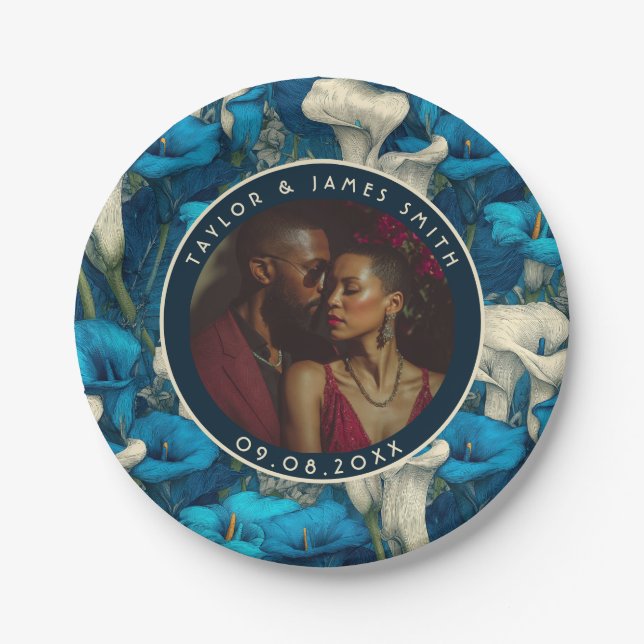 Prato De Papel Bold Calle Lily Plates Para O Casamento (Frente)