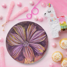 Prato De Papel Bold De Vibração De Aquarelas Puras E Douradas