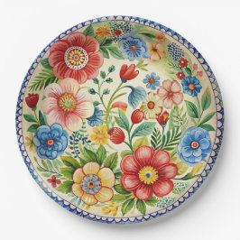 Prato De Papel Boleslawiec Polonês, Placa de Papel Floral