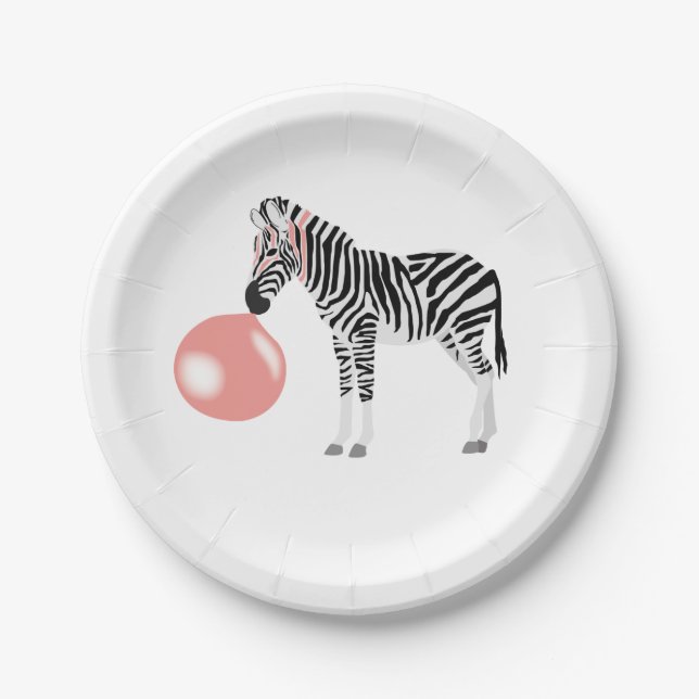 Prato De Papel Bolha de Bocha de Goma Zebra (Frente)