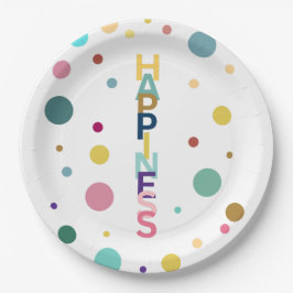 Prato De Papel Bolha de felicidade