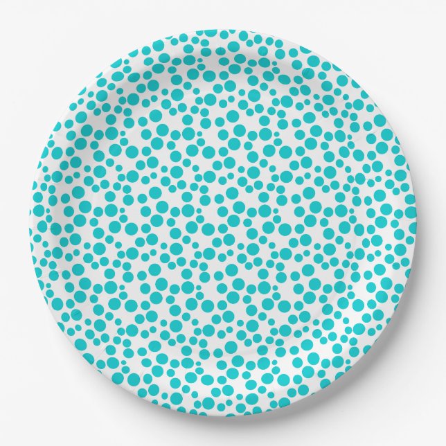 Prato De Papel Bolinha azul  (Frente)