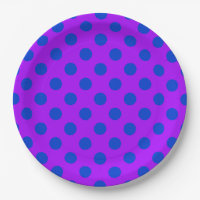 Bolinhas azuis em roxo