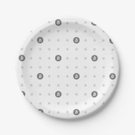 Prato de Papel Bolinhas Bitcoin (Pequeno)