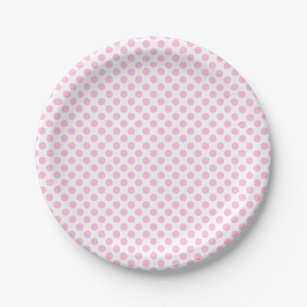 Prato De Papel Bolinhas cor-de-rosa com fundo customizável