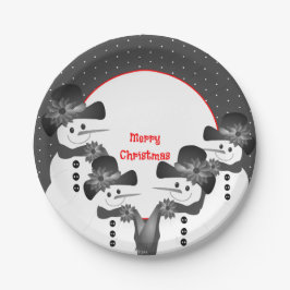 Prato De Papel Bolinhas E Neves De Natal