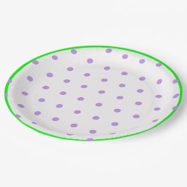 Prato De Papel Bolinhas Geométricas Verde Roxo