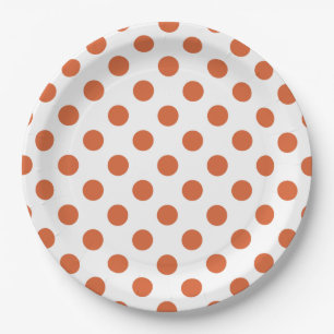 Prato De Papel Bolinhas laranja queimadas