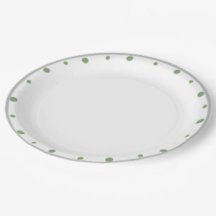 Prato De Papel Bolinhas verdes de Cinzas geométricas