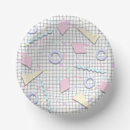 Prato De Papel Bolinhos de Impressão de Doces Pastel Geo dos anos