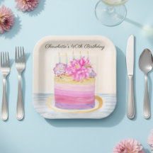 Bolo de 40º Aniversário com Dahlia e Inseto do Jar