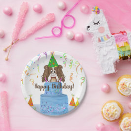 Prato De Papel Bolo de Aniversário Cavalier King Charles Spaniel 