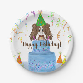Prato De Papel Bolo de Aniversário Cavalier King Charles Spaniel 