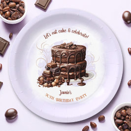 Prato De Papel Bolo de Chocolate - Festa de aniversário de 30 ano